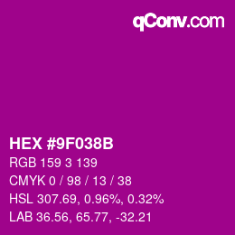 Color code: HEX #9F038B | qconv.com