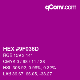 Color code: HEX #9F038D | qconv.com