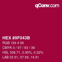 Color code: HEX #9F043B | qconv.com