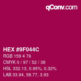 Color code: HEX #9F044C | qconv.com