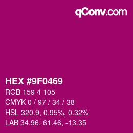 Color code: HEX #9F0469 | qconv.com
