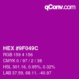 Color code: HEX #9F049C | qconv.com