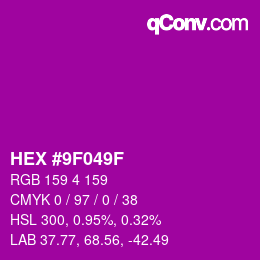 Color code: HEX #9F049F | qconv.com