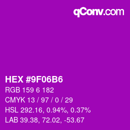 Color code: HEX #9F06B6 | qconv.com