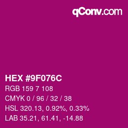Color code: HEX #9F076C | qconv.com