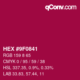 Color code: HEX #9F0841 | qconv.com