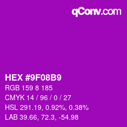 Color code: HEX #9F08B9 | qconv.com