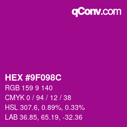 Color code: HEX #9F098C | qconv.com