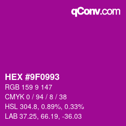 Color code: HEX #9F0993 | qconv.com