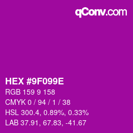 Color code: HEX #9F099E | qconv.com