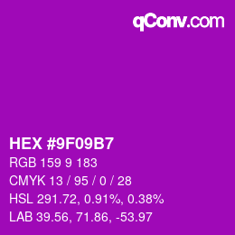 Farbcode: HEX #9F09B7 | qconv.com
