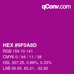 颜色代码: HEX #9F0A8D | qconv.com