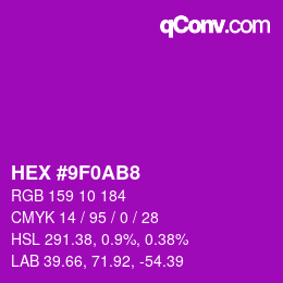 Color code: HEX #9F0AB8 | qconv.com