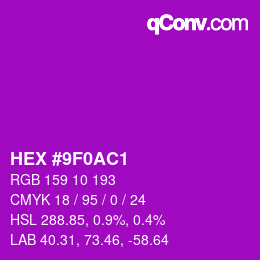 Color code: HEX #9F0AC1 | qconv.com
