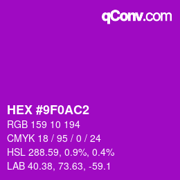 颜色代码: HEX #9F0AC2 | qconv.com