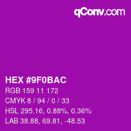 Color code: HEX #9F0BAC | qconv.com