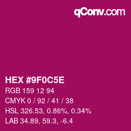 Código de color: HEX #9F0C5E | qconv.com
