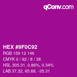 Color code: HEX #9F0C92 | qconv.com