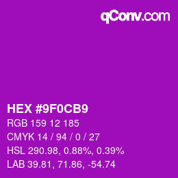 Color code: HEX #9F0CB9 | qconv.com