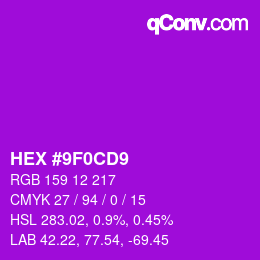 Color code: HEX #9F0CD9 | qconv.com