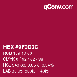 Código de color: HEX #9F0D3C | qconv.com