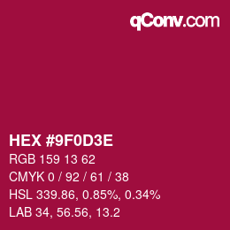 Código de color: HEX #9F0D3E | qconv.com