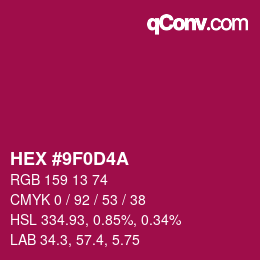 Color code: HEX #9F0D4A | qconv.com