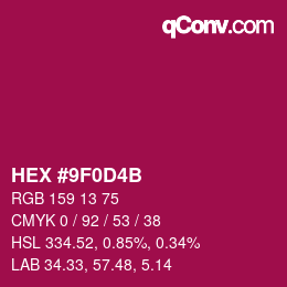 Color code: HEX #9F0D4B | qconv.com