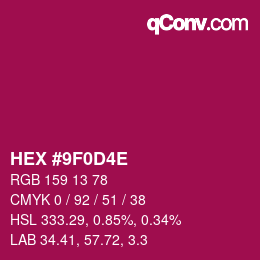 Color code: HEX #9F0D4E | qconv.com