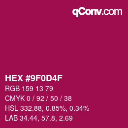 Color code: HEX #9F0D4F | qconv.com
