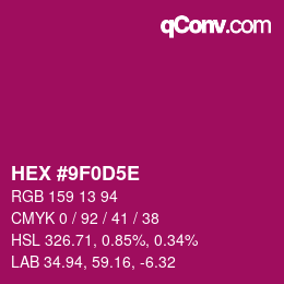 Color code: HEX #9F0D5E | qconv.com