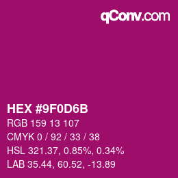 Color code: HEX #9F0D6B | qconv.com