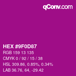 Color code: HEX #9F0D87 | qconv.com