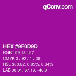 Color code: HEX #9F0D9D | qconv.com