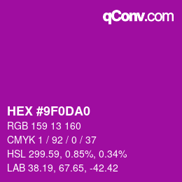 Color code: HEX #9F0DA0 | qconv.com