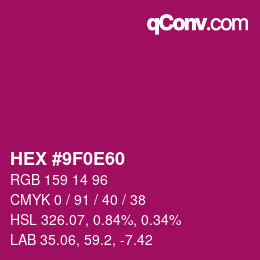 Color code: HEX #9F0E60 | qconv.com