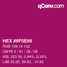 Color code: HEX #9F0E66 | qconv.com