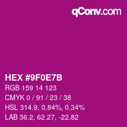 Color code: HEX #9F0E7B | qconv.com