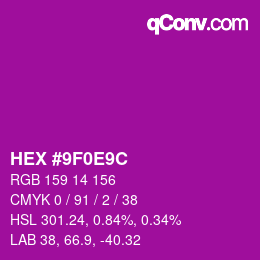 Color code: HEX #9F0E9C | qconv.com