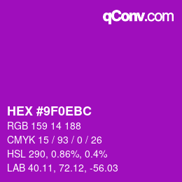 Color code: HEX #9F0EBC | qconv.com