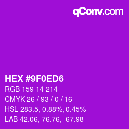Color code: HEX #9F0ED6 | qconv.com