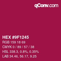 Color code: HEX #9F1245 | qconv.com