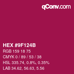 Color code: HEX #9F124B | qconv.com