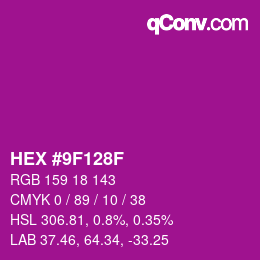 Color code: HEX #9F128F | qconv.com