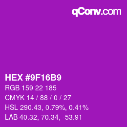 Color code: HEX #9F16B9 | qconv.com
