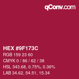 Color code: HEX #9F173C | qconv.com