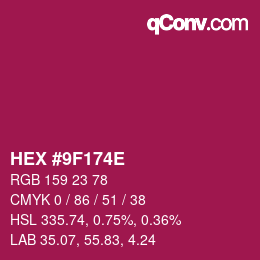 Color code: HEX #9F174E | qconv.com