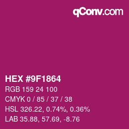 Color code: HEX #9F1864 | qconv.com