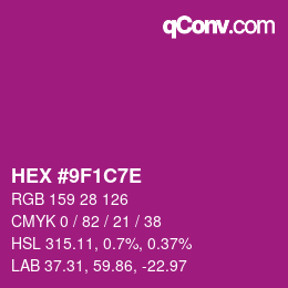 Color code: HEX #9F1C7E | qconv.com
