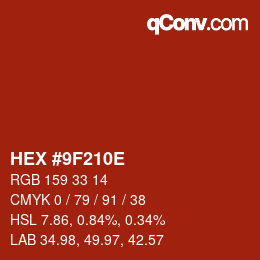 Color code: HEX #9F210E | qconv.com